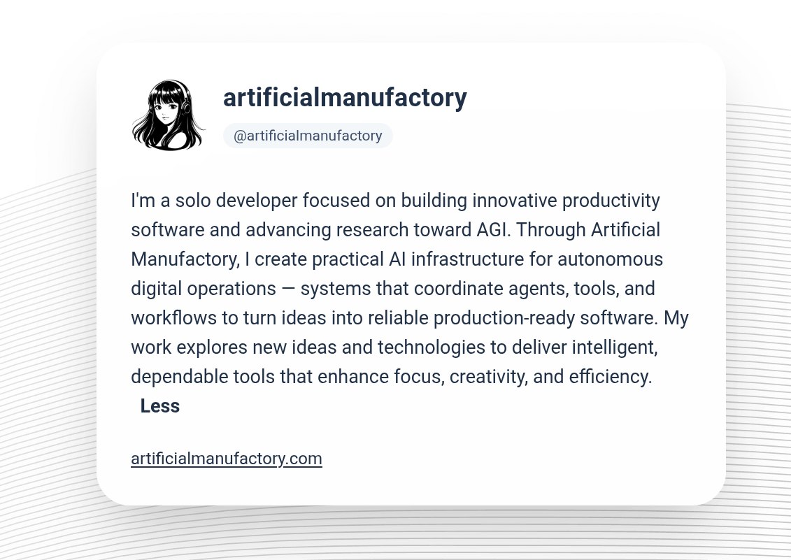 Artificial Manufactory profile on Stripe